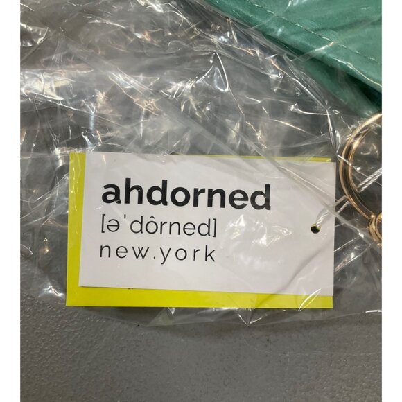 ahdorned Aqua U-Shaped Messenger Bag with Dual Straps and Bonus Pouch, Faux Leat - Picture 1 of 10